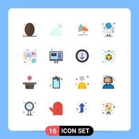 Pictogram Set of 16 Simple Flat Colors of kids web speaker site browser Editable Pack of Creative Vector Design Elements