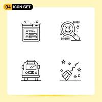 Stock Vector Icon Pack of 4 Line Signs and Symbols for mockup magic spy ware transport Layer 1 Editable Vector Design Elements