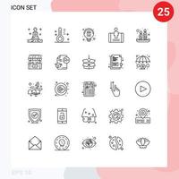 Set of 25 Modern UI Icons Symbols Signs for spring candles bulb social engagement Editable Vector Design Elements