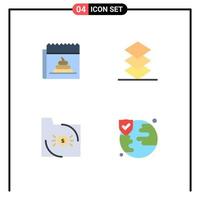 User Interface Pack of 4 Basic Flat Icons of advertising banking journalism layers document Editable Vector Design Elements