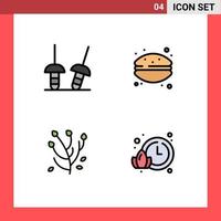 paquete de iconos vectoriales de stock de 4 signos y símbolos de línea para esgrima pastel de flores macarrones loto elementos de diseño vectorial editables vector