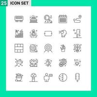 25 Universal Line Signs Symbols of location schedule interface date ui Editable Vector Design Elements