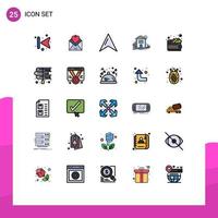 25 iconos creativos signos y símbolos modernos de construcción de efectivo amor apartamento casa elementos de diseño vectorial editables vector