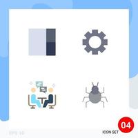 User Interface Pack of 4 Basic Flat Icons of grid dissucation setting user nature Editable Vector Design Elements