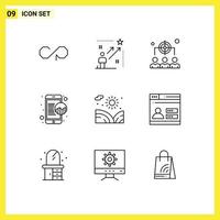 9 Creative Icons Modern Signs and Symbols of agriculture seo success mobile management Editable Vector Design Elements