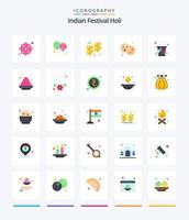 Creative Holi 25 Flat icon pack  Such As color. party. farm. holi. bread vector