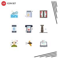 9 Universal Flat Color Signs Symbols of best mobile frame connection bluetooth Editable Vector Design Elements