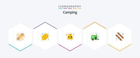 Camping 25 Flat icon pack including sweet. food. life. summer. camp vector