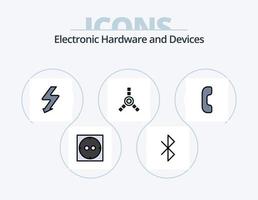 diseño de iconos del paquete de iconos llenos de línea de dispositivos 5. . control. vector