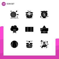 Stock Vector Icon Pack of 9 Line Signs and Symbols for layout career goods business investment Editable Vector Design Elements