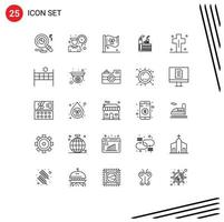 Set of 25 Modern UI Icons Symbols Signs for graveyard costume sign smoke construction Editable Vector Design Elements