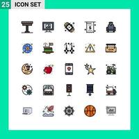 paquete de iconos de vector de stock de 25 signos y símbolos de línea para factura de pago personalizar reloj de moneda elementos de diseño de vector editables