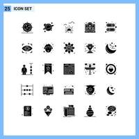 Solid Glyph Pack of 25 Universal Symbols of light idea space coding spring Editable Vector Design Elements