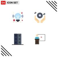 Stock Vector Icon Pack of 4 Line Signs and Symbols for idea biology solution hand science Editable Vector Design Elements