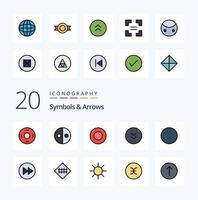 20 Symbols  Arrows Line Filled Color icon Pack like arrow right round action circle down vector