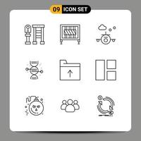 9 Thematic Vector Outlines and Editable Symbols of folder bone beach medical adn Editable Vector Design Elements