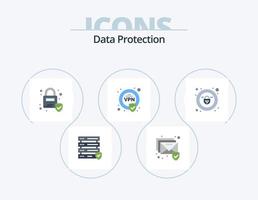 paquete de iconos planos de protección de datos 5 diseño de iconos. . . seguridad. seguridad. cerrar vector