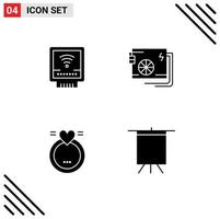 User Interface Pack of 4 Basic Solid Glyphs of detector ring plumbing part love Editable Vector Design Elements