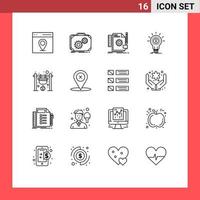 16 Thematic Vector Outlines and Editable Symbols of money financial work finance feedback Editable Vector Design Elements