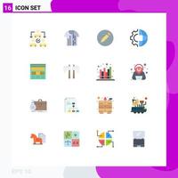 Pictogram Set of 16 Simple Flat Colors of website processing trikot international development Editable Pack of Creative Vector Design Elements