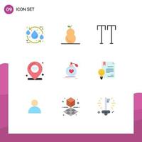 9 Thematic Vector Flat Colors and Editable Symbols of marriage wifi all iot internet Editable Vector Design Elements