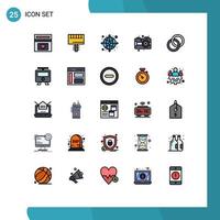 paquete de iconos vectoriales de stock de 25 signos y símbolos de línea para elementos de diseño vectorial editables web de artes de letrero de pintura de anillo vector