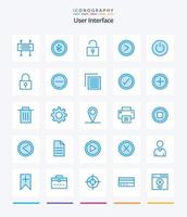 Creative User Interface 25 Blue icon pack  Such As power. interface. lock. user. interface vector