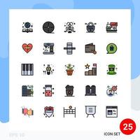 Universal Icon Symbols Group of 25 Modern Filled line Flat Colors of investment dollar sign fountain secure gdpr Editable Vector Design Elements