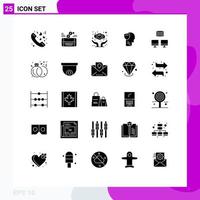 Modern Set of 25 Solid Glyphs and symbols such as backup user twitter male shield Editable Vector Design Elements