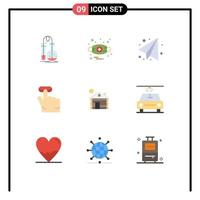 paquete de iconos vectoriales de stock de 9 signos y símbolos de línea para gesto de máscara de hotel de servicio haga clic en elementos de diseño vectorial editables vector