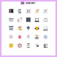 Set of 25 Modern UI Icons Symbols Signs for chart mind web human fast Editable Vector Design Elements