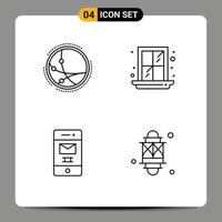 Line Pack of 4 Universal Symbols of worldwide junk internet window recycle Editable Vector Design Elements