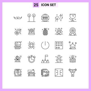 25 Universal Lines Set for Web and Mobile Applications development curves plant coding seo Editable Vector Design Elements