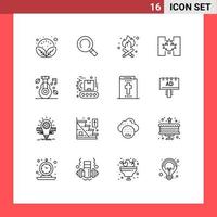 16 Universal Outlines Set for Web and Mobile Applications medicine healthcare fire alternative canada Editable Vector Design Elements