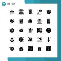 conjunto de 25 iconos de interfaz de usuario modernos signos de símbolos para conjuntos de ciudades idea animal agricultura día elementos de diseño vectorial editables vector