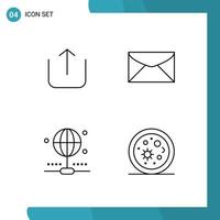 Modern Set of 4 Filledline Flat Colors and symbols such as instagram share mail message life Editable Vector Design Elements