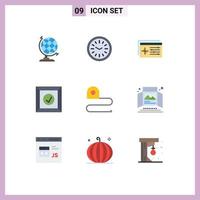 Modern Set of 9 Flat Colors and symbols such as ad scale target measuring product Editable Vector Design Elements