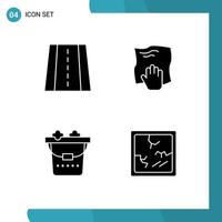 Thematic Vector Solid Glyphs and Editable Symbols of perspective lifestyle cleaning rub broken Editable Vector Design Elements