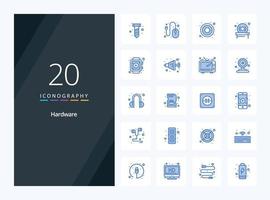 20 Hardware Blue Color icon for presentation vector