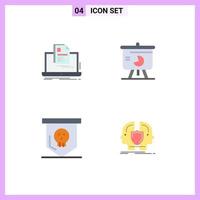 Pictogram Set of 4 Simple Flat Icons of account graph print presentation halloween Editable Vector Design Elements