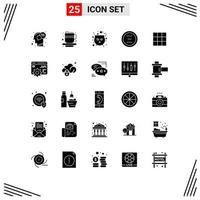 25 Thematic Vector Solid Glyphs and Editable Symbols of menu interface board delete cancel Editable Vector Design Elements