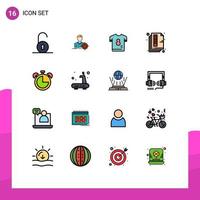 16 iconos creativos signos y símbolos modernos del kit de impresión de alarma documento en papel elementos de diseño de vectores creativos editables