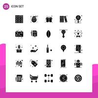 Universal Icon Symbols Group of 25 Modern Solid Glyphs of analytics male fly user files Editable Vector Design Elements