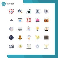 Set of 25 Modern UI Icons Symbols Signs for muslim book target quran medical Editable Vector Design Elements