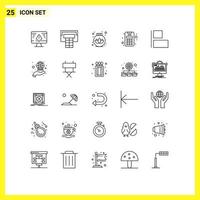 Line Pack of 25 Universal Symbols of international coverage care left align Editable Vector Design Elements