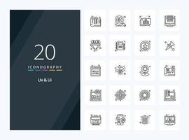 20 Ux And Ui Outline icon for presentation vector