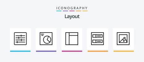 Layout Line 5 Icon Pack Including . image.. Creative Icons Design vector