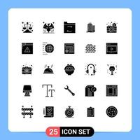 25 Universal Solid Glyphs Set for Web and Mobile Applications discount camera backup top skyscaper Editable Vector Design Elements