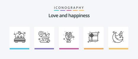 Love Line 5 Icon Pack Including celebrate. married. heart. love. bed. Creative Icons Design vector