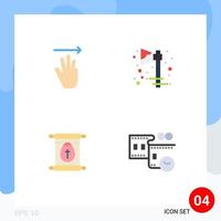 Pack of 4 Modern Flat Icons Signs and Symbols for Web Print Media such as hand school right halloween easter Editable Vector Design Elements